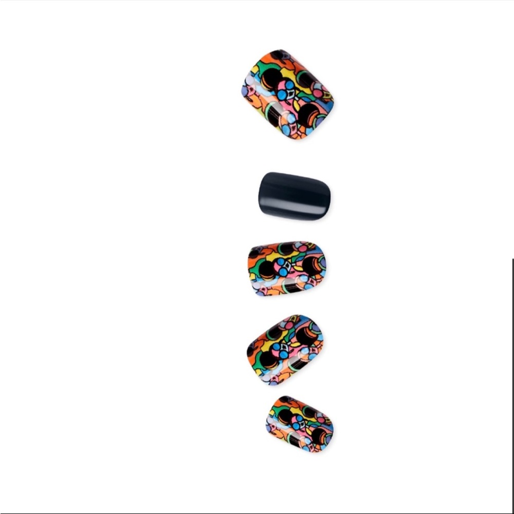 Rare Impress Nails Short Square Alice and Olivia “Rainbow Stace”